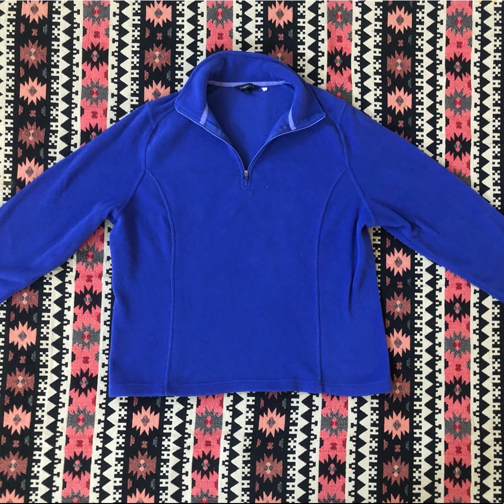 Lands End Blue Fleece Pullover